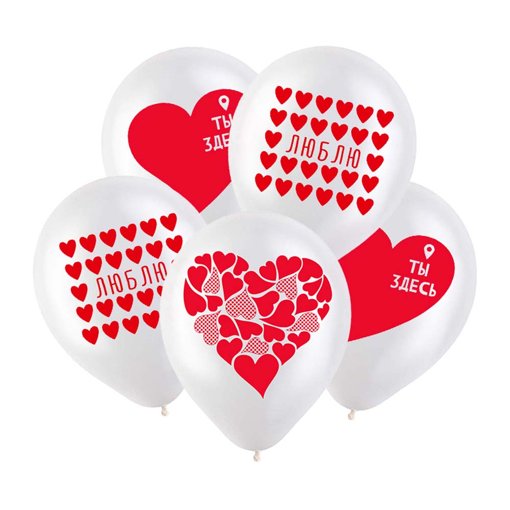 шар возд. 12''/30см кристалл "воздушные сердца" 2ст. асс-т Шар возд. 12''/30см кристалл "воздушные сердца" 2ст. асс-т