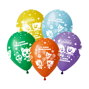 шар возд. 12''/30см пастель "с днём рождения! мини-мишки" 5ст. асс-т Шар возд. 12''/30см пастель "с днём рождения! мини-мишки" 5ст. асс-т
