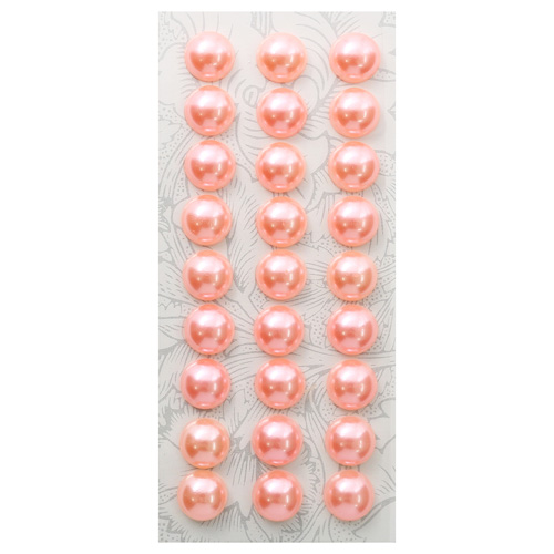 Наклейки декор."жемчуг" 10мм коралл 27шт астра