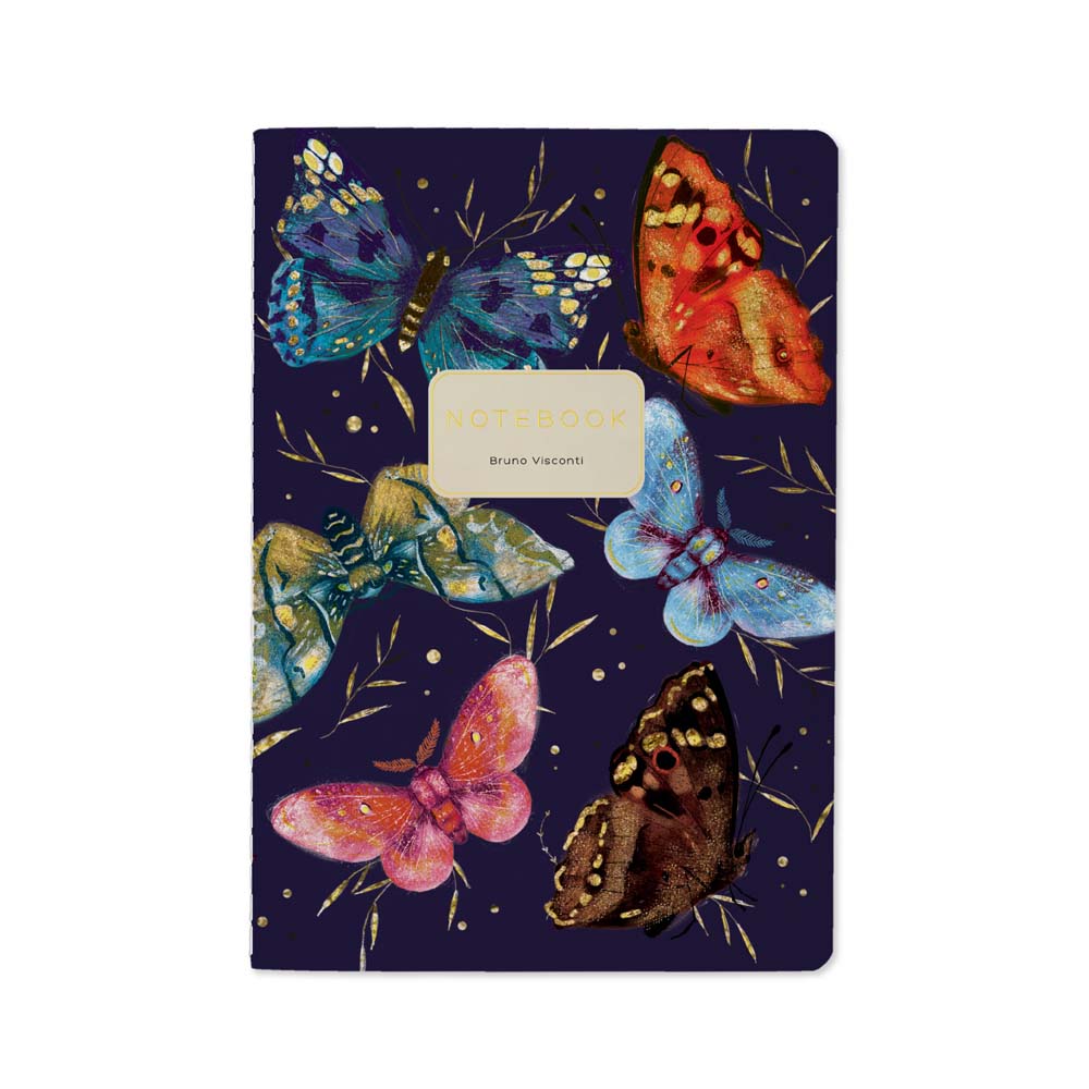 Тетрадь 40л. кл. "fauna. butterfly dreams blue" (bruno visconti) т/б,софт тач,фольга,цв.форзац