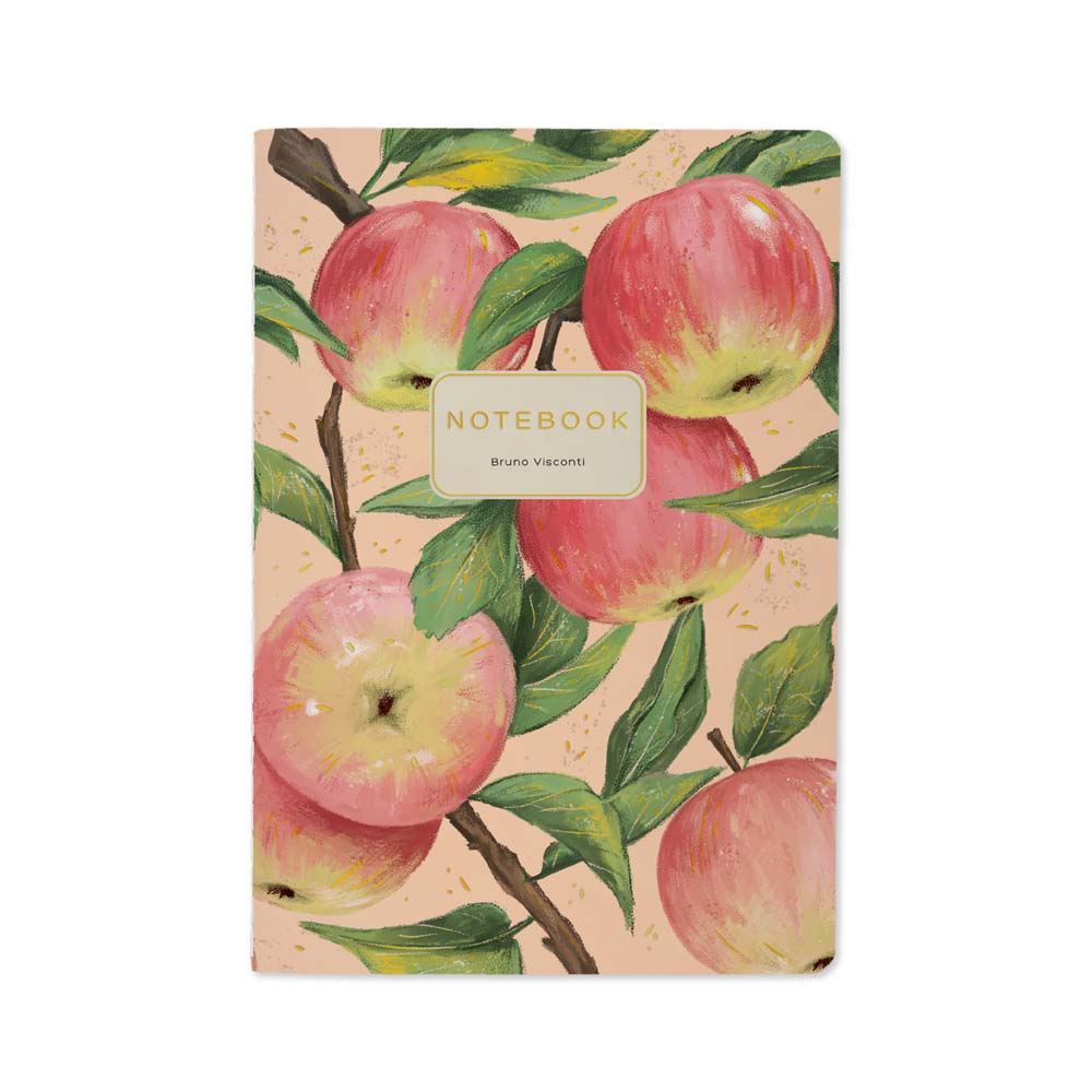 Тетрадь 40л. кл. "flora. paradise. яблоки" (bruno visconti) т/б,софт тач,фольга,цв.форзац