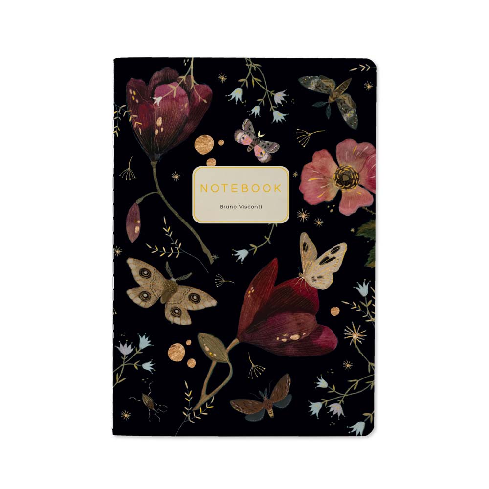 Тетрадь 40л. кл. "fauna. бабочки. ночные цветы" (bruno visconti) т/б,софт тач,фольга,цв.форзац