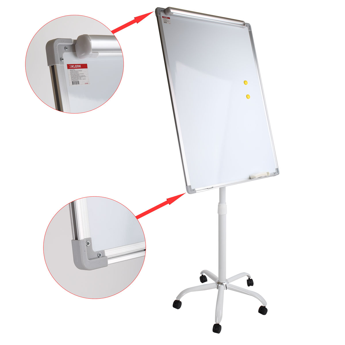 Флипчарт магн-марк. 70х103см klerk "premium" мобильный