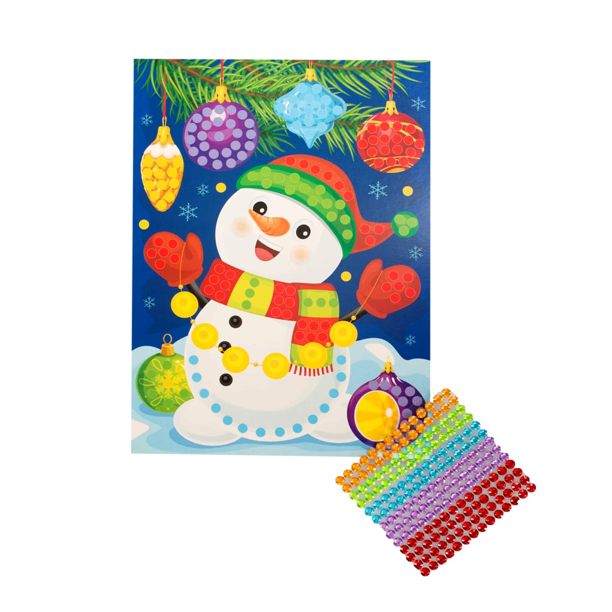 Набор д/творч. аппликация стразами "снеговик"