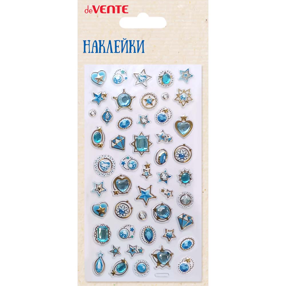 Наклейки объёмные devente "blue diamonds" 9х17,5см со стразами