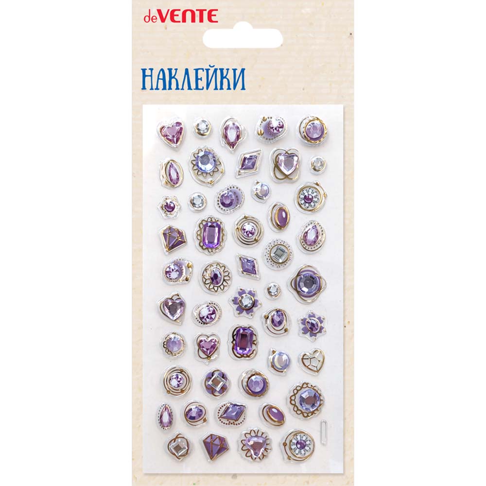 Наклейки объёмные devente "purple fantasy" 9х17,5см со стразами