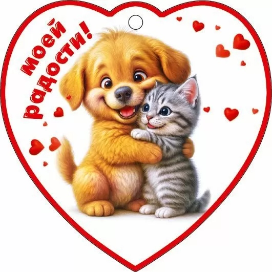 Открытка мини 9,6х9,6см "моей радости!" лак текст