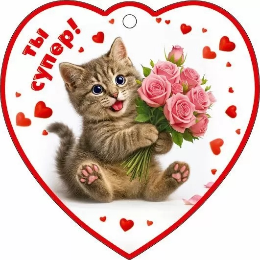 Открытка мини 9,6х9,6см "ты супер!" лак текст