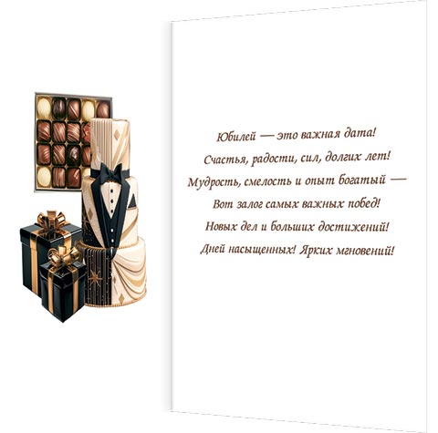 Открытка а4 "с юбилеем!" текст