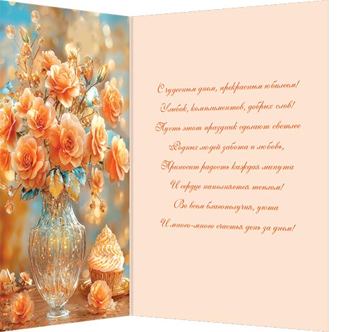 Открытка а4 "с юбилеем!" текст