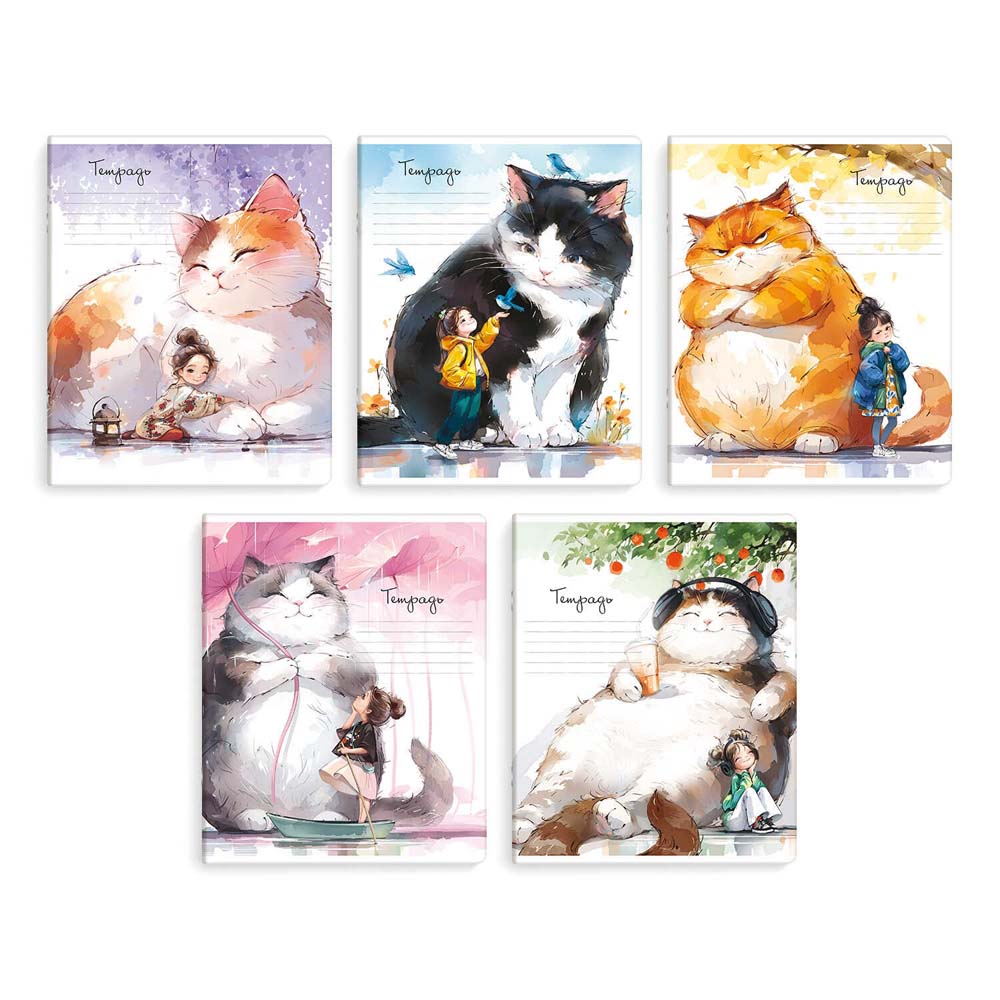 Тетрадь 18л. кл. "большие коты" (феникс+) б/б,выб.лак,асс-т