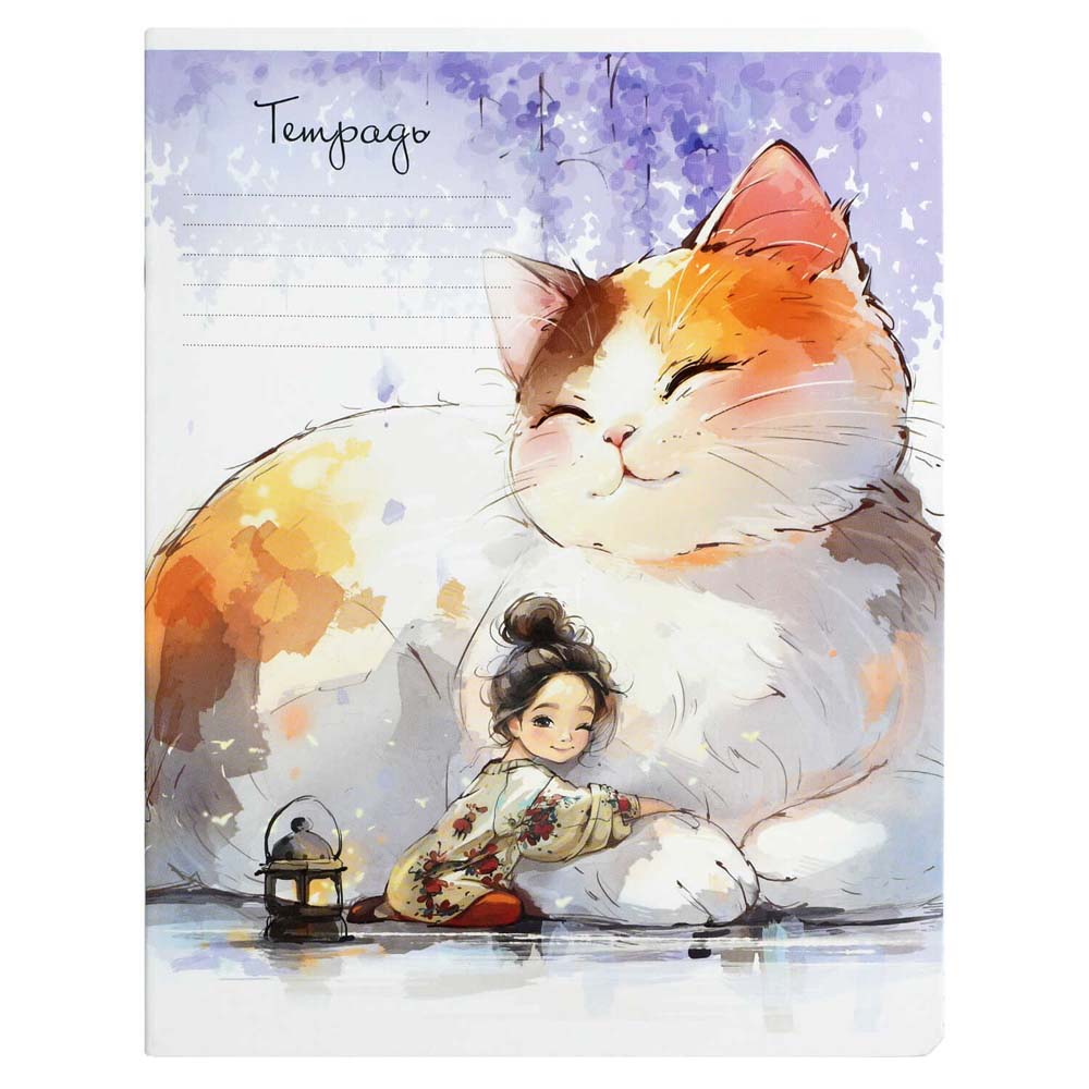 Тетрадь 18л. кл. "большие коты" (феникс+) б/б,выб.лак,асс-т