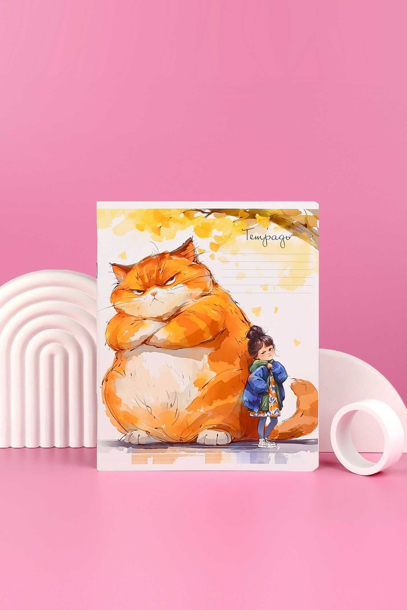 Тетрадь 18л. кл. "большие коты" (феникс+) б/б,выб.лак,асс-т