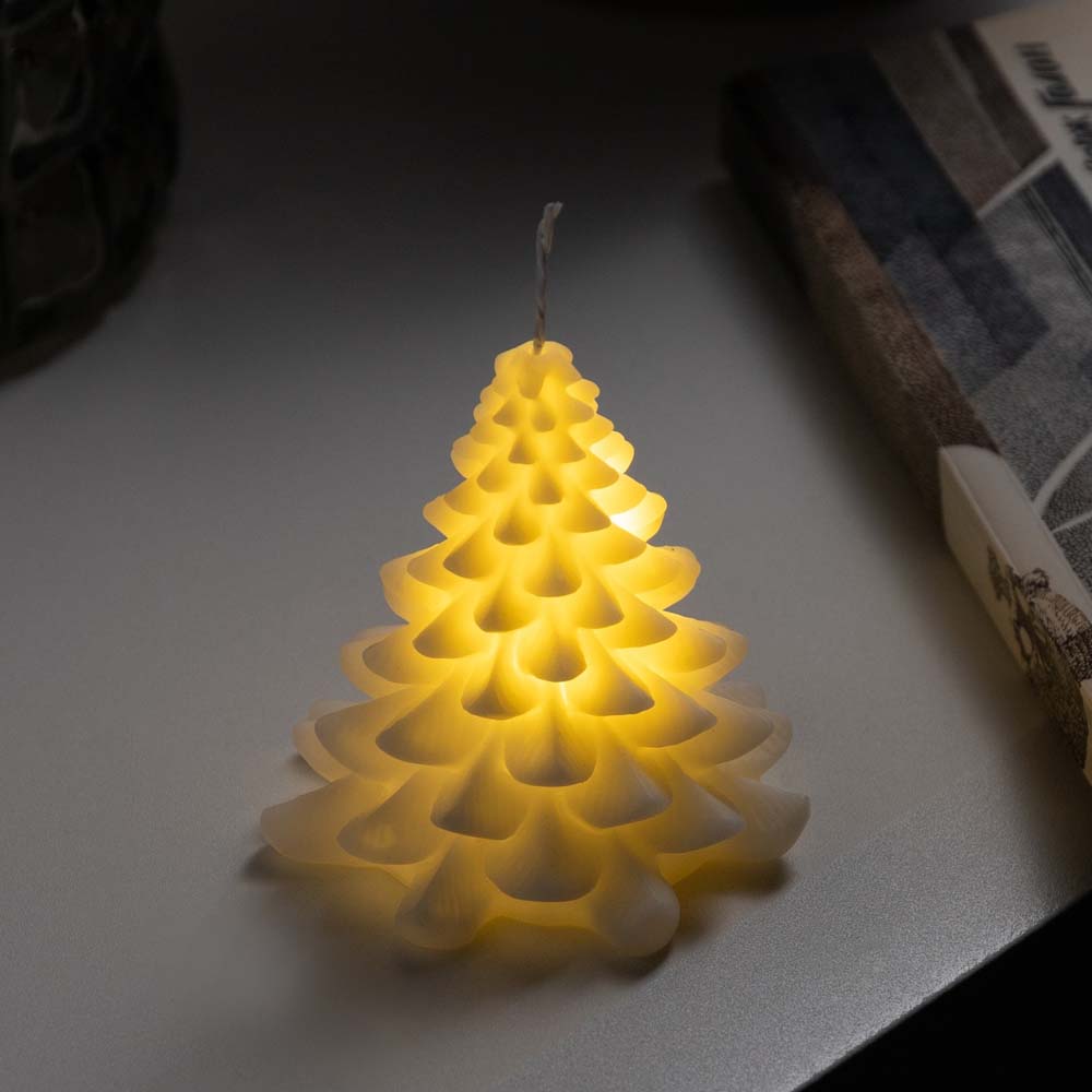 Фигура светодиодная "ёлочка свеча" 9х8см на батарейках