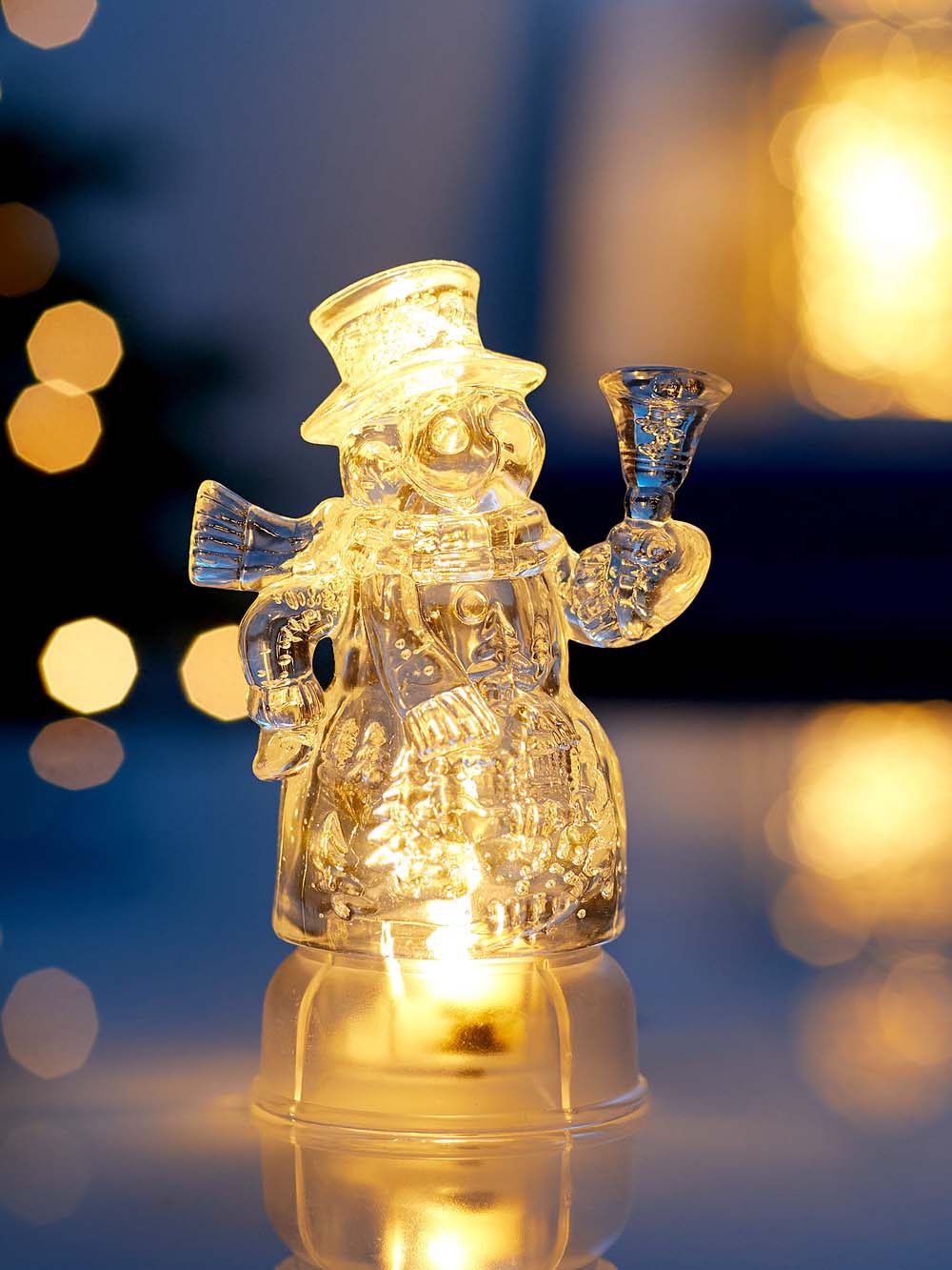 Фигура светодиодная "снеговик" 13см на батарейках