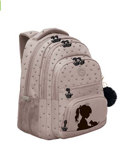 Рюкзак grizzly бежевый 30х39х20см эрг.спинка