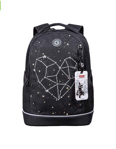 Рюкзак grizzly 28х38х18см упл.спинка чёрный+картхолдер