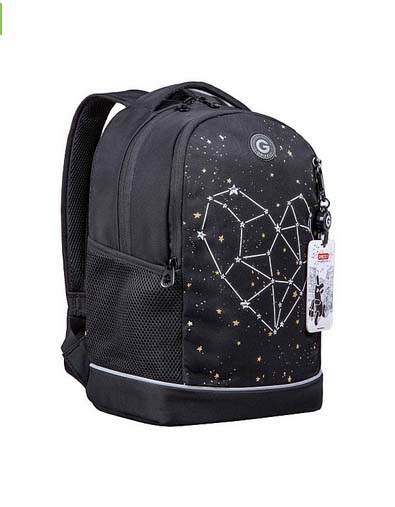 Рюкзак grizzly 28х38х18см упл.спинка чёрный+картхолдер