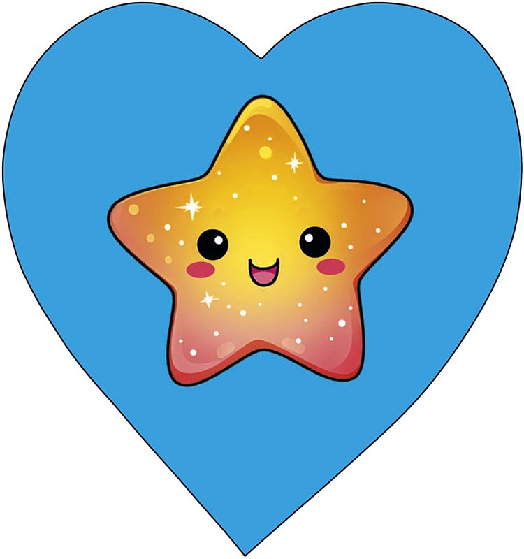 Открытка мини 6х6см "звезда" лак текст