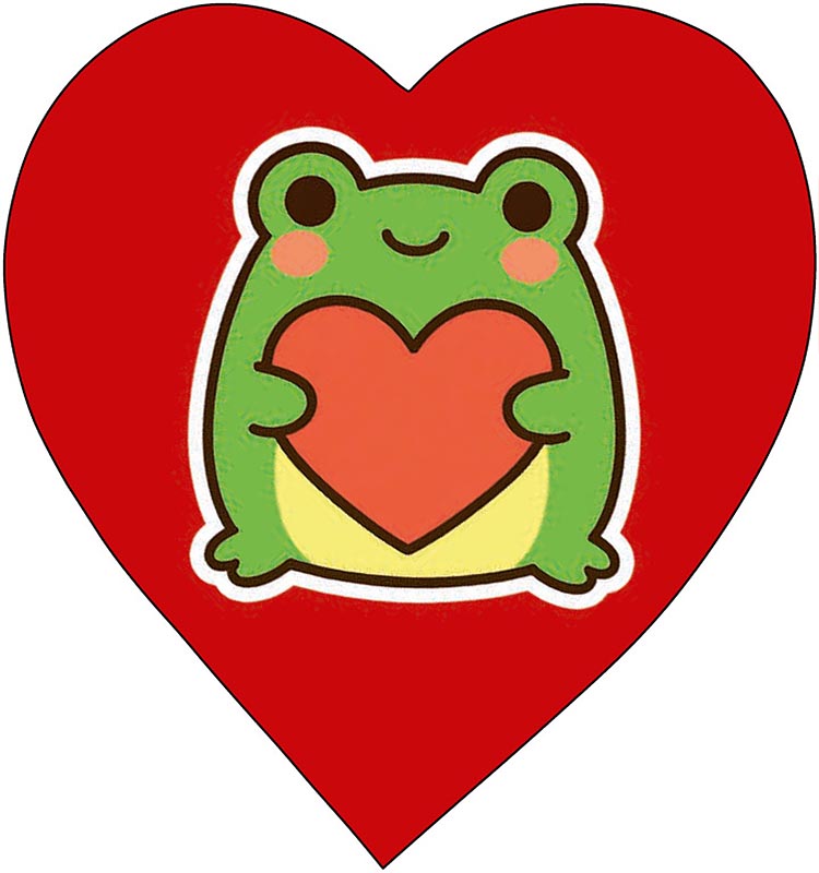 Открытка мини 6х6см "лягушка" лак текст