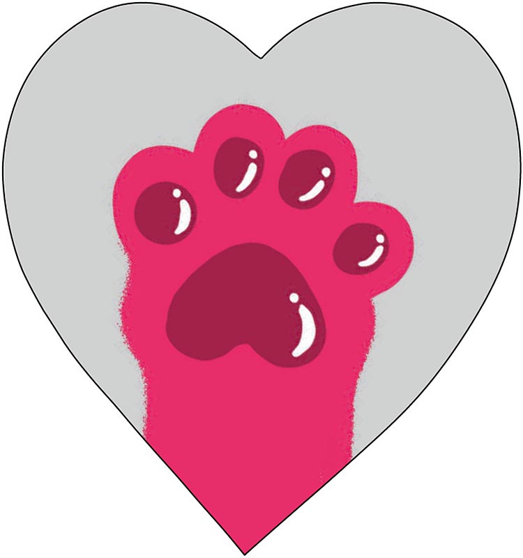 Открытка мини 6х6см "лапа" лак текст