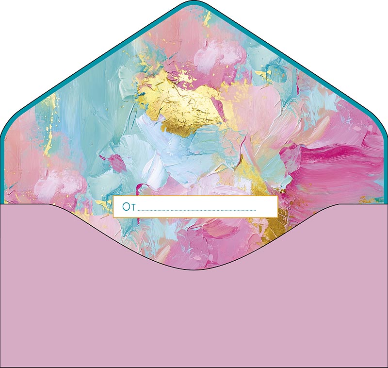 Конверт для денег "с днём рождения" софт тач фольга