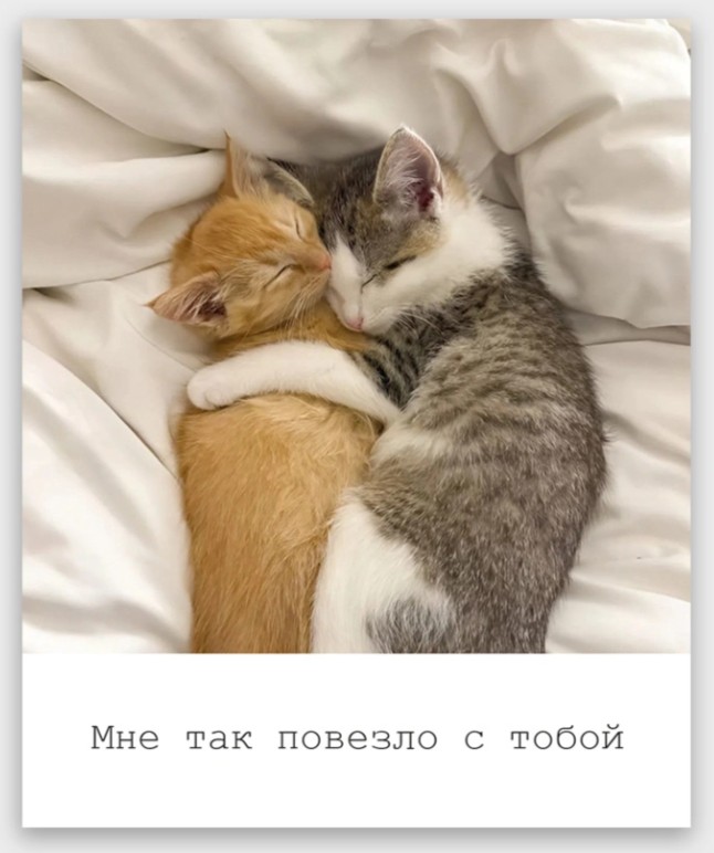 Открытка мини 9х11см "мне так повезло с тобой"