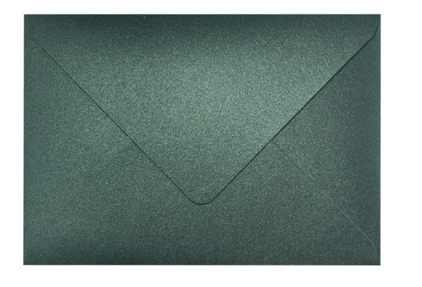 Конверт для подарочного сертификата 10х7см тёмно-зелёный с блеском