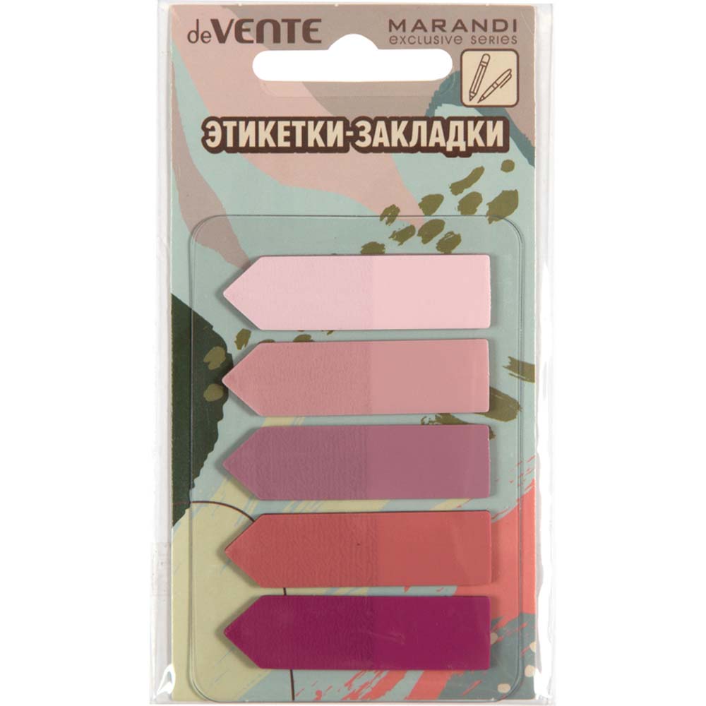 Закладки с липким краем devente "marandi. стрелка" 45х12мм 5цв. пастель по 20л. пластик