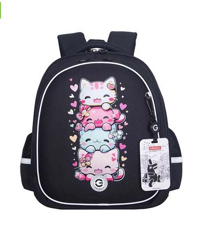 Рюкзак grizzly чёрный 28х36х20см эрг.спинка+картхолдер