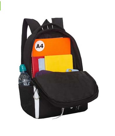 Рюкзак grizzly чёрный-белый 29х38х16см упл.спинка+картхолдер