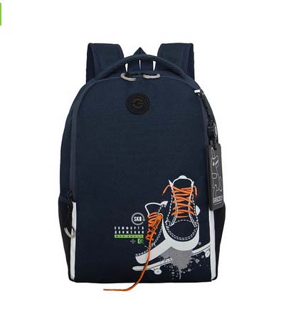 Рюкзак grizzly синий-оранжевый 29х38х16см упл.спинка+картхолдер