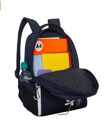 Рюкзак grizzly синий-оранжевый 29х38х16см упл.спинка+картхолдер