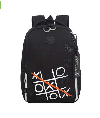 Рюкзак grizzly чёрный 29х38х16см упл.спинка+картхолдер