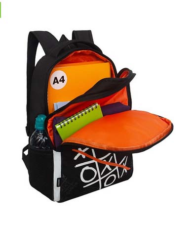 Рюкзак grizzly чёрный 29х38х16см упл.спинка+картхолдер