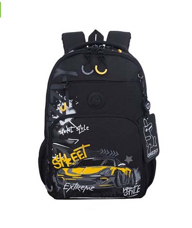 Рюкзак grizzly чёрный-серый 28 х 40 х 15,5см эрг.спинка +картхолдер