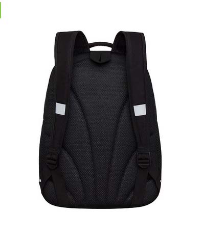 Рюкзак grizzly чёрный-кристалл 28х38х18см упл.спинка+картхолдер