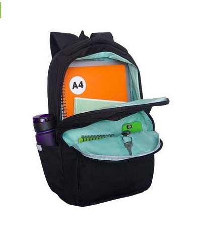 Рюкзак grizzly чёрный 27,5х43х16см упл.спинка