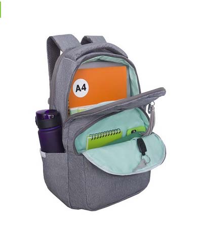 Рюкзак grizzly серый 27,5х43х16см упл.спинка