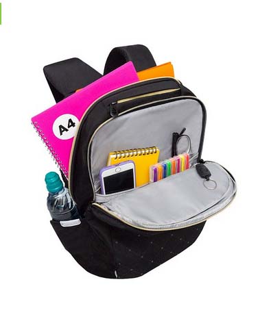 Рюкзак grizzly чёрный 28х40х16см эрг.спинка