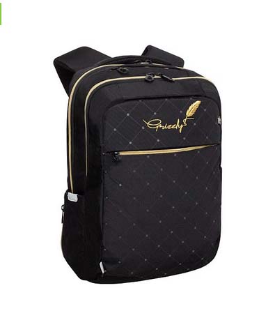 Рюкзак grizzly чёрный 28х40х16см эрг.спинка