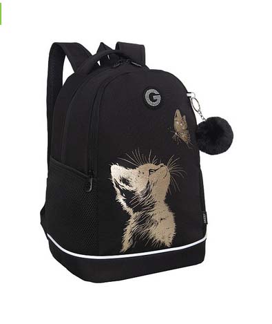 Рюкзак grizzly чёрный 28х38х18см эрг.спинка