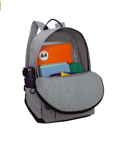 Рюкзак grizzly чёрный-светло-серый 30х44х15см упл.спинка