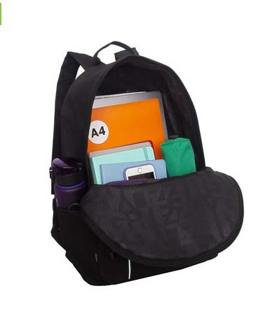 Рюкзак grizzly чёрный-белый 30х44х15м упл.спинка