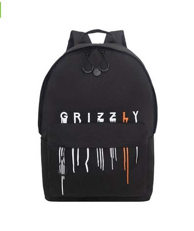 Рюкзак grizzly чёрный-белый 30х44х15м упл.спинка