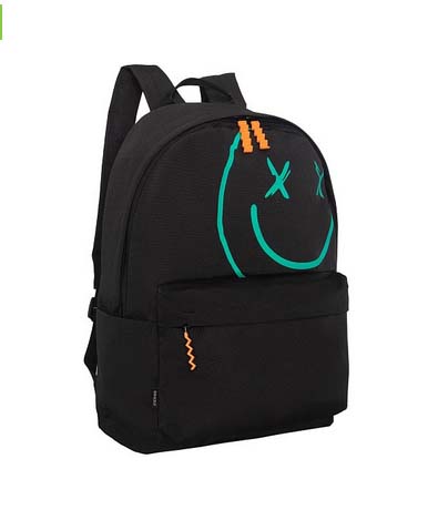 Рюкзак grizzly чёрный-зелёный 30х44х15см упл.спинка