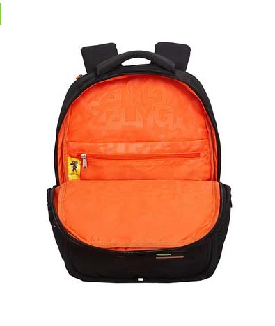 Рюкзак grizzly чёрный-оранжевый 32,5х43х20,5см эрг.спинка