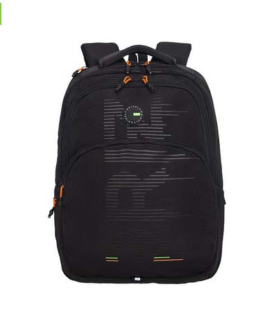 Рюкзак grizzly чёрный-оранжевый 32,5х43х20,5см эрг.спинка