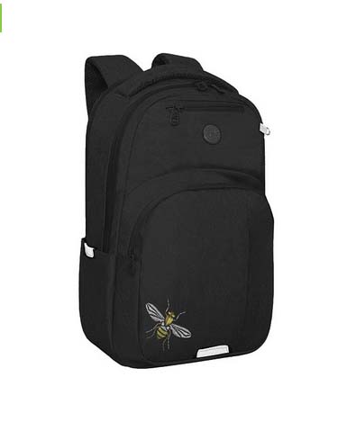 Рюкзак grizzly чёрный 27,5х43х16см упл.спинка