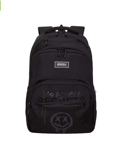 Рюкзак grizzly чёрный 32х45х23см эрг.спинка